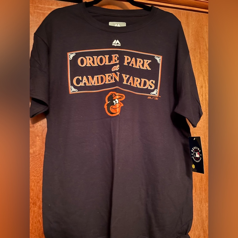 Majestic Black and Orange Oriole Park Tee